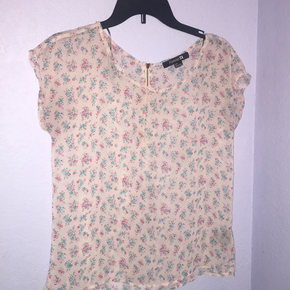 Sheer floral blouse